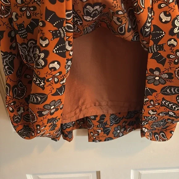 Rare Halloween 100% Silk Marc by Marc Jacobs Dress with Bat/Autumn Print - Picture 7 of 10